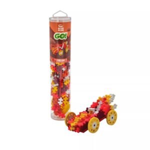 TUBE 200 PIECES -  VOITURE FEU - PLUS PLUS