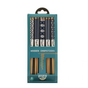 5 PAIRES Baguettes en bois Motifs Wagara