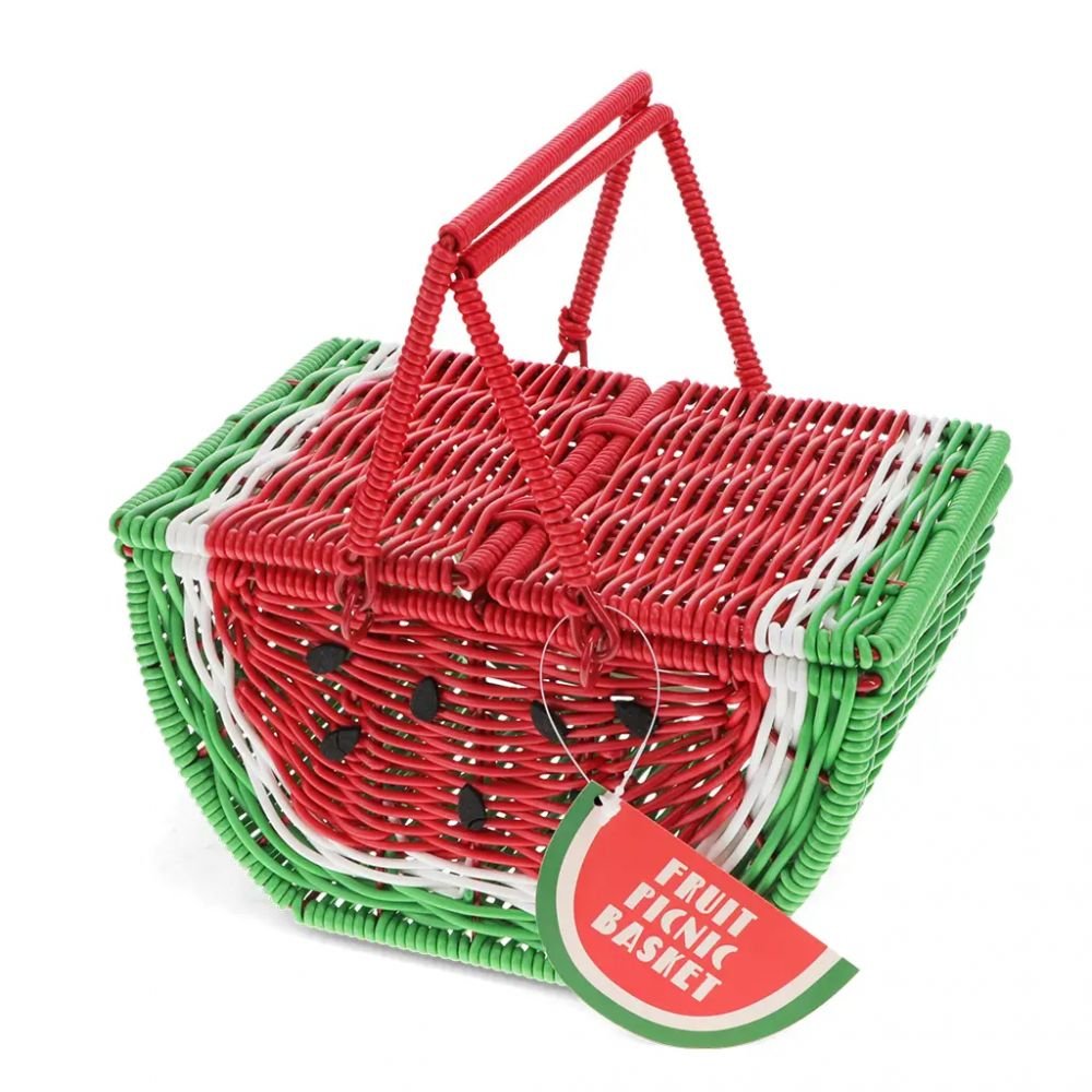 Petit panier pique-nique tressé - Pastèque