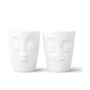Set 2 mugs sans anse Bisous & Endormi - 350 ml