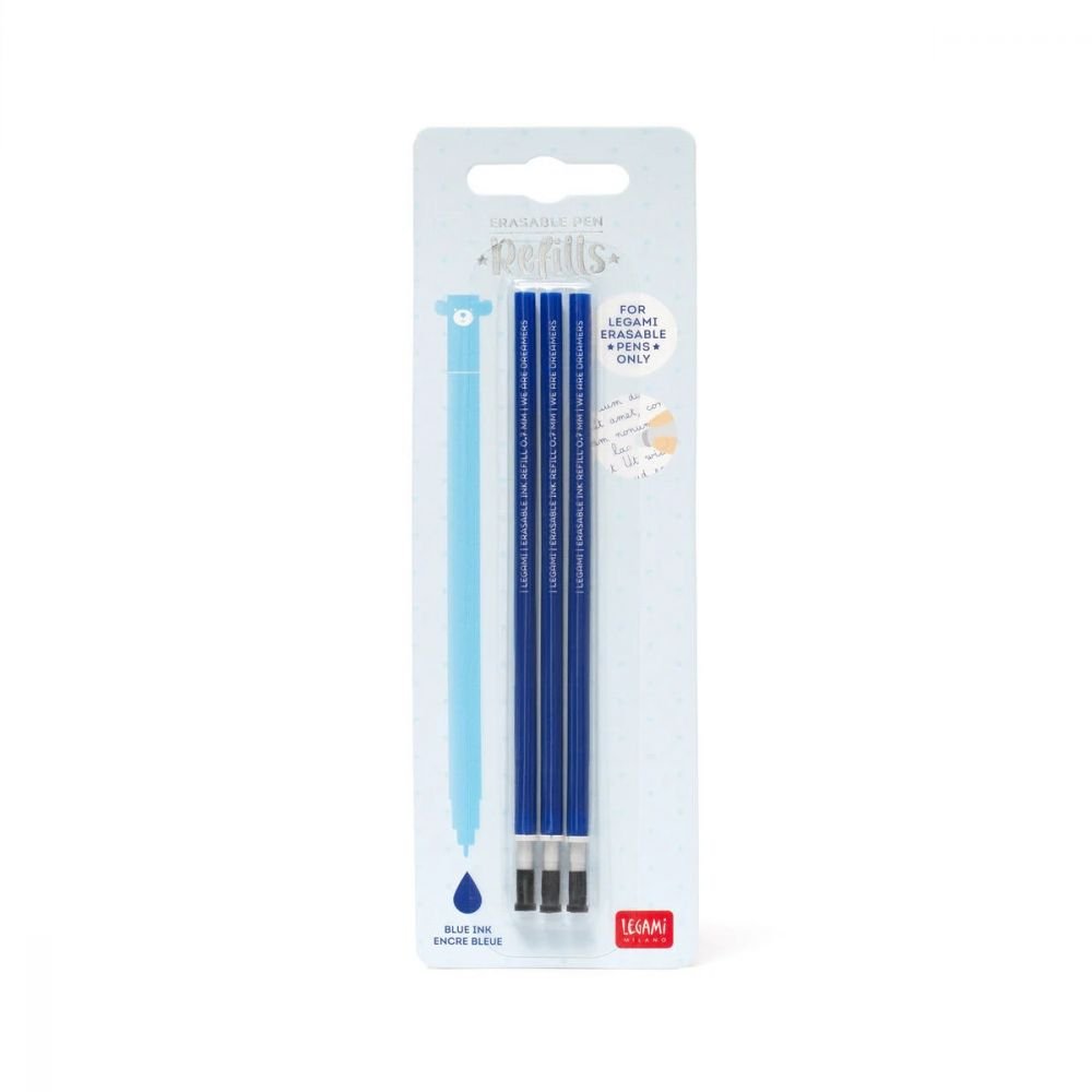 3 RECHARGES ENCRE BLEU GEL EFFAÇABLE - LEGAMI – Image 2
