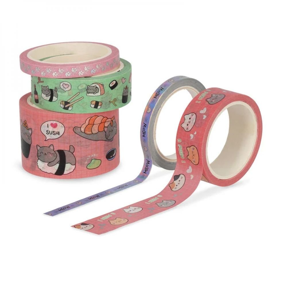 5 SET DE RUBAN ADHESIF EN PAPIER - KITTY – Image 2
