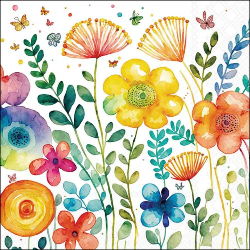 20 SERVIETTES 33X33 - FLEURS D’ÉTÉ
