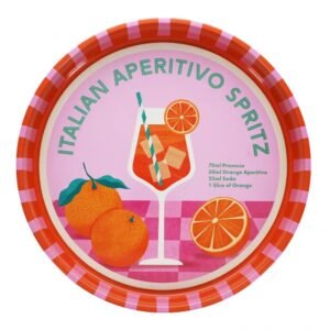 Plateau de service rond en métal - Aperitivo Spritz