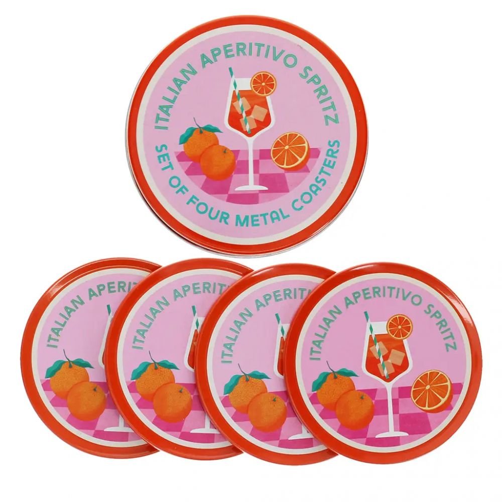 4x Dessous de verre en métal Aperitivo Spritz