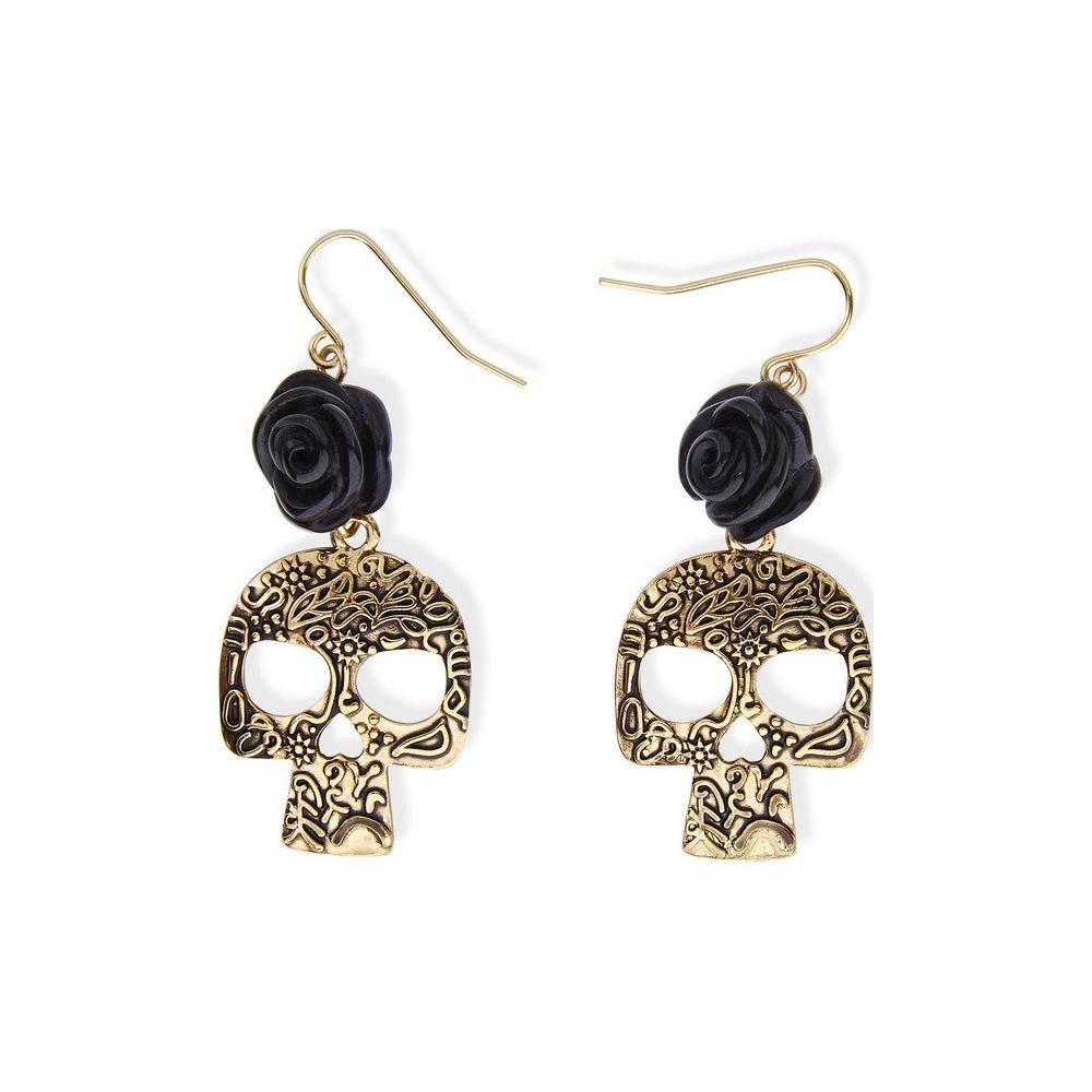BOUCLE D'OREILLES SQUELETTE DORE