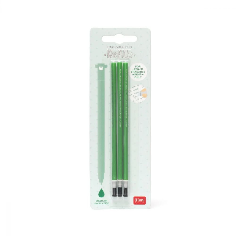 3 RECHARG. VERT STYLO À ENCRE GEL EFFACABLE - LEGAMI – Image 2