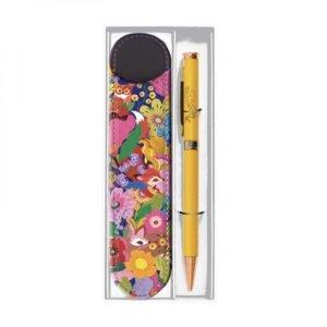 SET STYLO BILLE & ÉTUI - FORÊT FLORALE