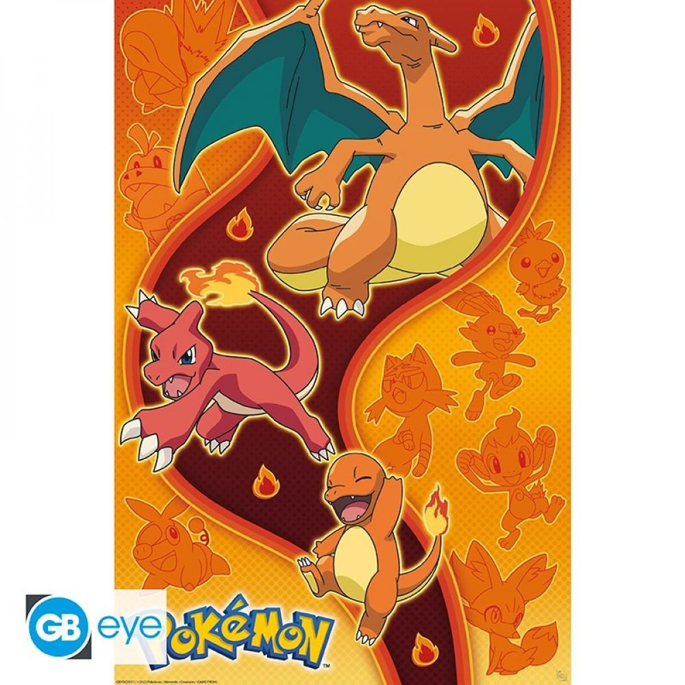 MAXI POSTER - POKEMON - Evolutions salamèche