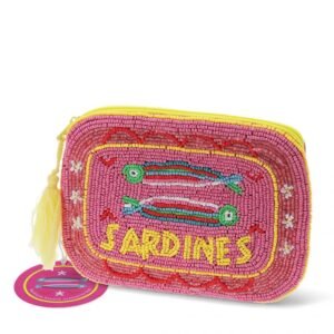 Trousse de maquillage SARDINES perlée faite à la main