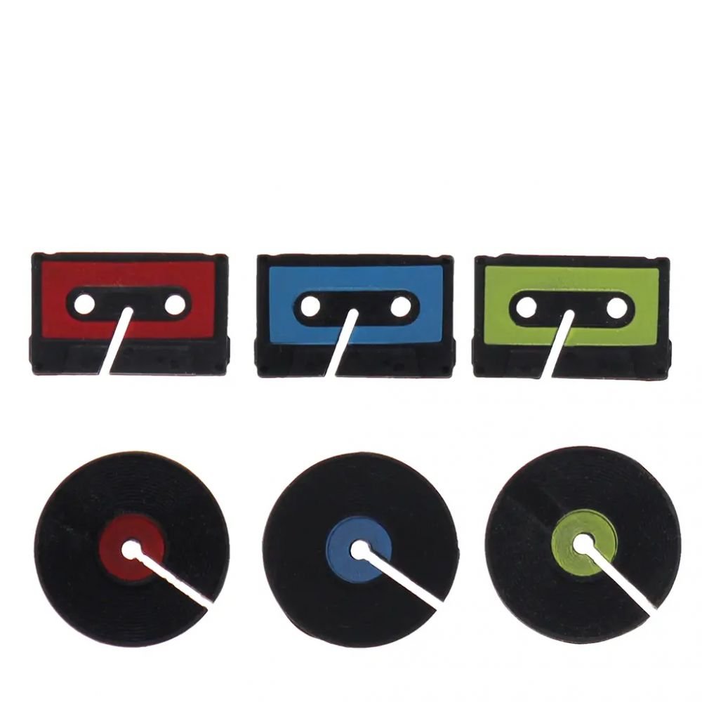 6 Marqueurs de boissons Disque et cassette – Image 2