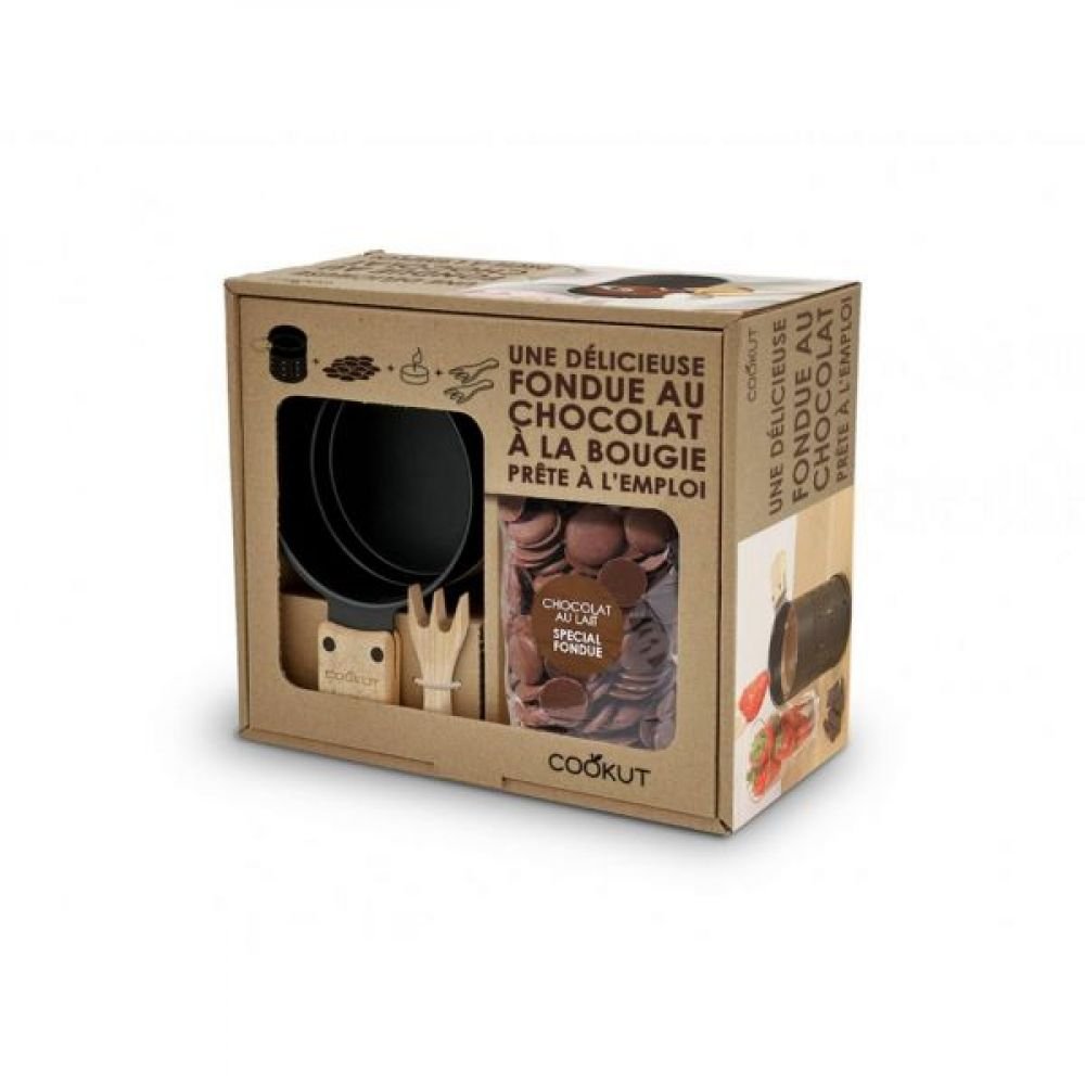 COFFRET FONDUE CHOCOLAT ET CHOCOLAT AU LAIT