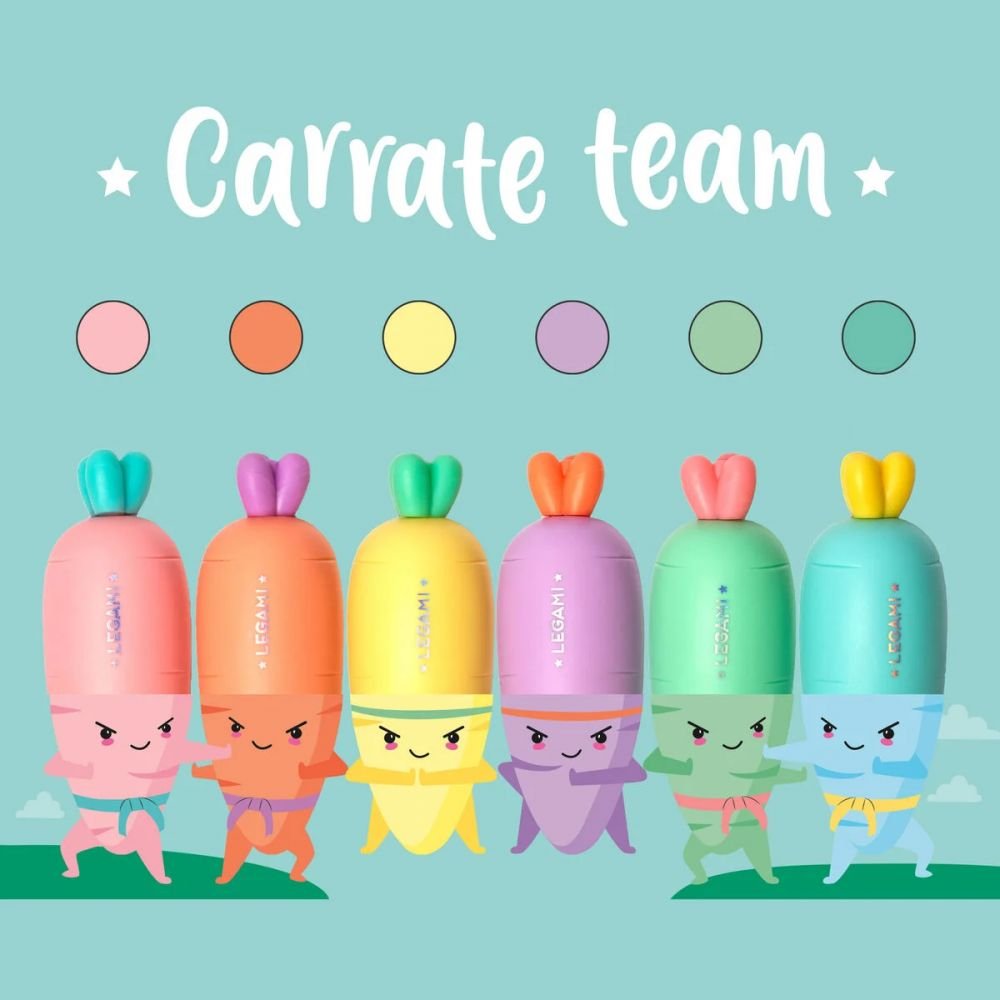 SET DE 6 MINI SURLIGNEURS CAROTTES – Image 3