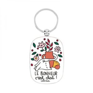 Porte-clés OPAT Le bonheur c'est chat
