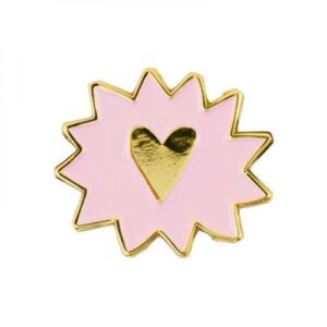 PIN'S BULLE COEUR ROSE
