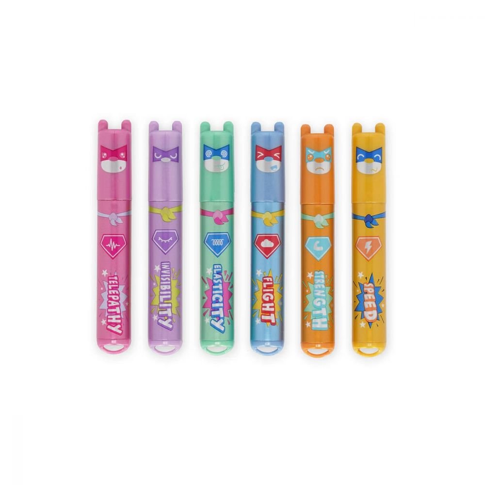 SET DE 6 MINI SURLIGNEURS SUPPERPOWER