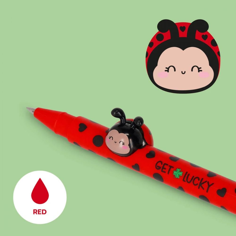 STYLO COCCINELLE 3D LOVELY FRIENDS ENCRE GEL ROUGE â Image 2