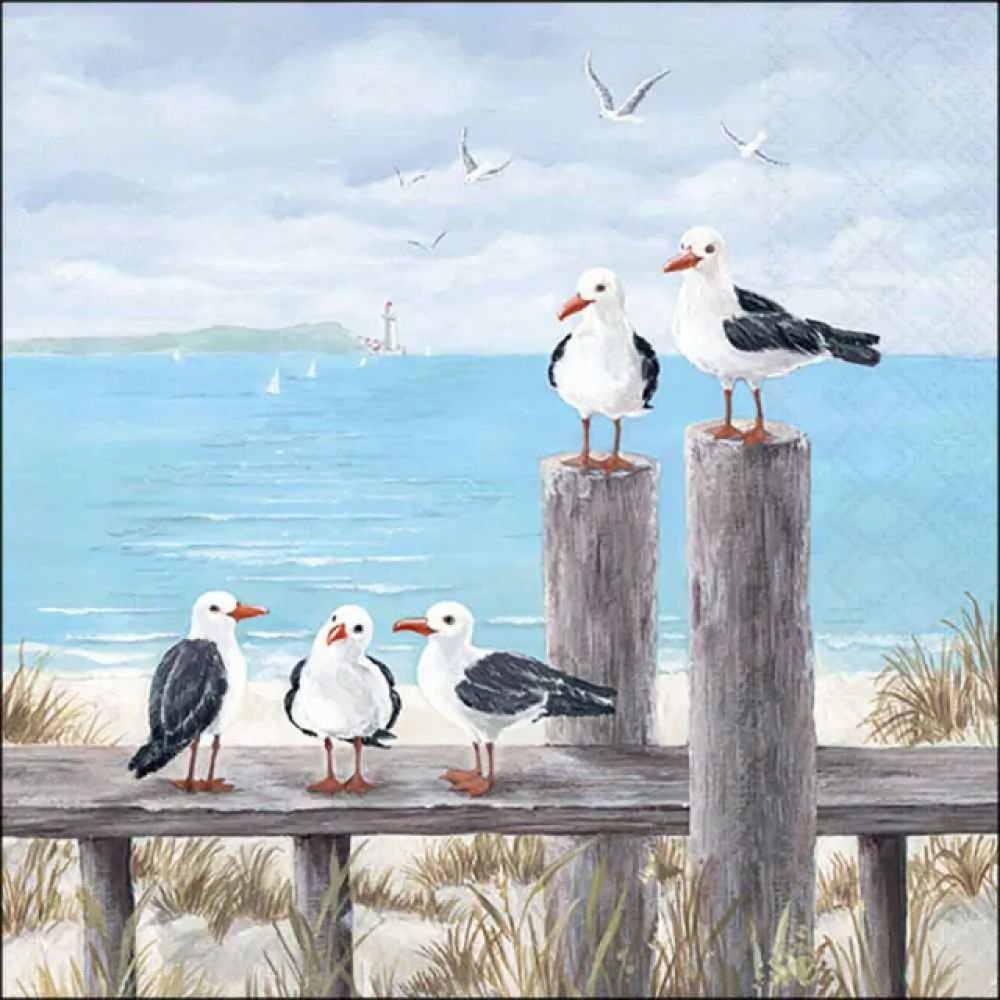 20 SERVIETTES 33X33 - GOELANDS