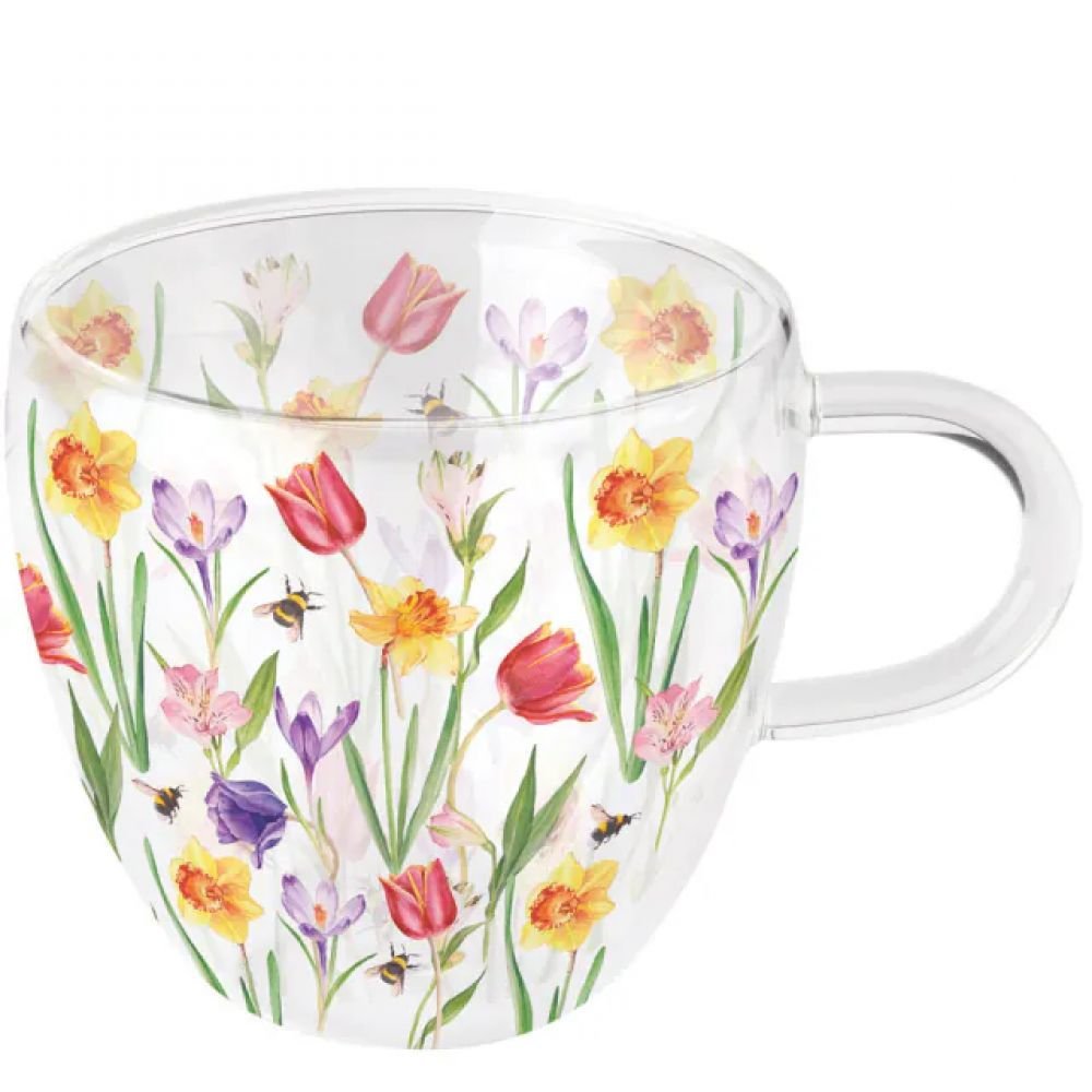 TASSE DOUBLE PAROI - FLEURS ET BOURDONS