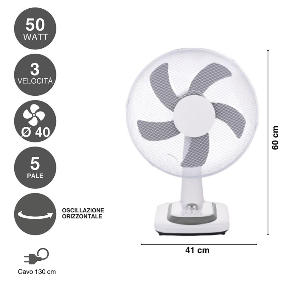 VENTILATEUR 50W DE TABLE 3 VITESSES – Image 2