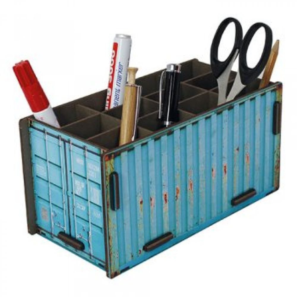 POT A CRAYONS GM TURQUOISE - CONTAINER
