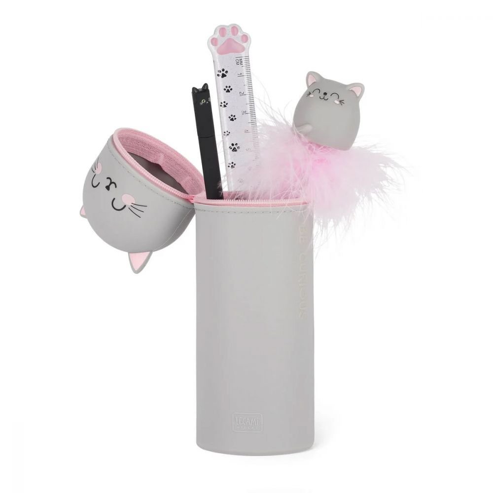 TROUSSE EN SILICONE CHAT GRIS 2 EN 1 - LEGAMI – Image 2
