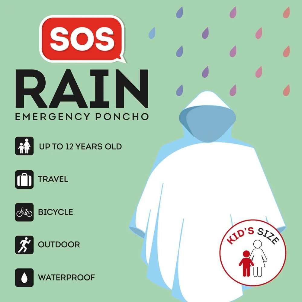PONCHO DE PLUIE ENFANT IMPERMEABLE TRANSPARENT – Image 2