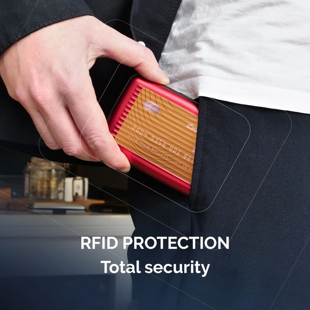 PORTE CARTES ACIER - GINKGO ROUGE - STOCKHOLM – Image 4