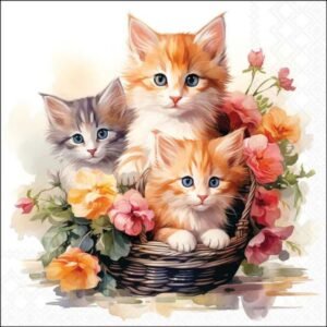 20 SERVIETTES 33X33 - CHATS