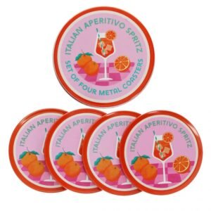 4x Dessous de verre en métal Aperitivo Spritz