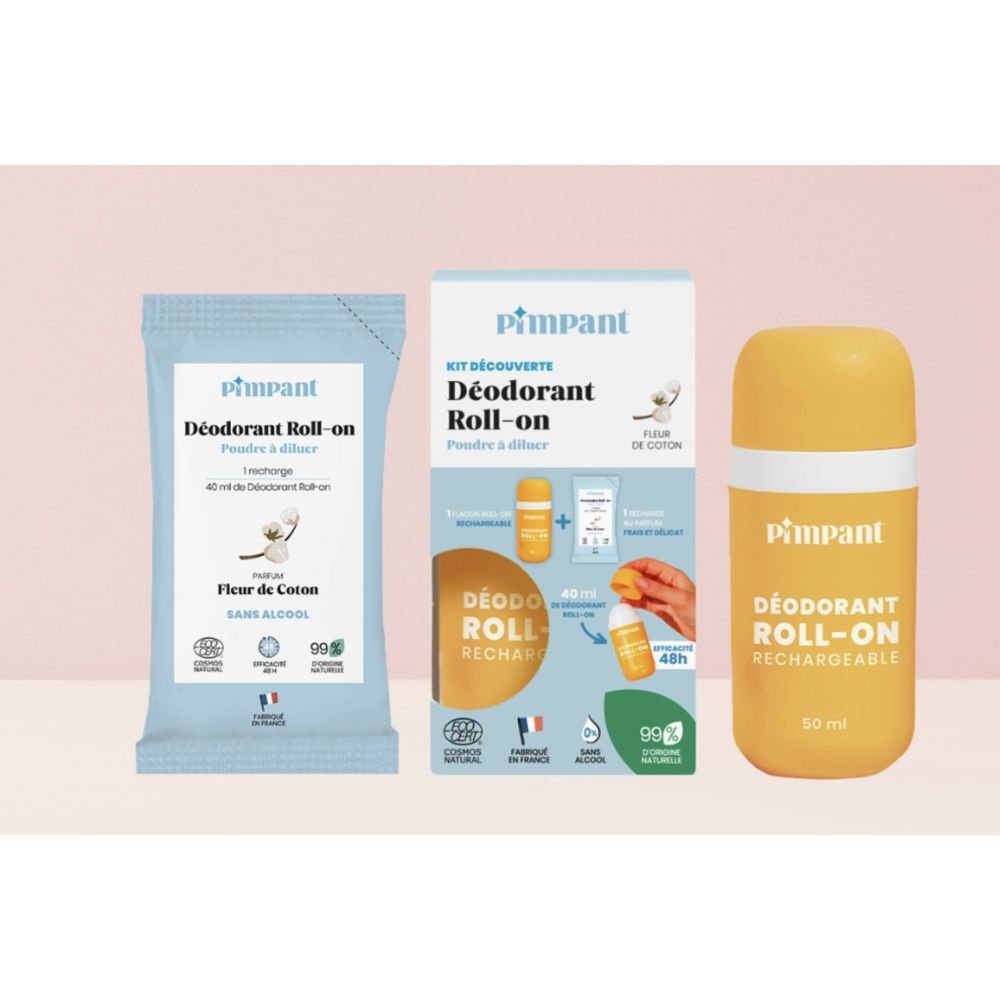 KIT DECOUVERTE DEODORANT ROLL-ON RECHARGABLE - FLEUR DE COTON