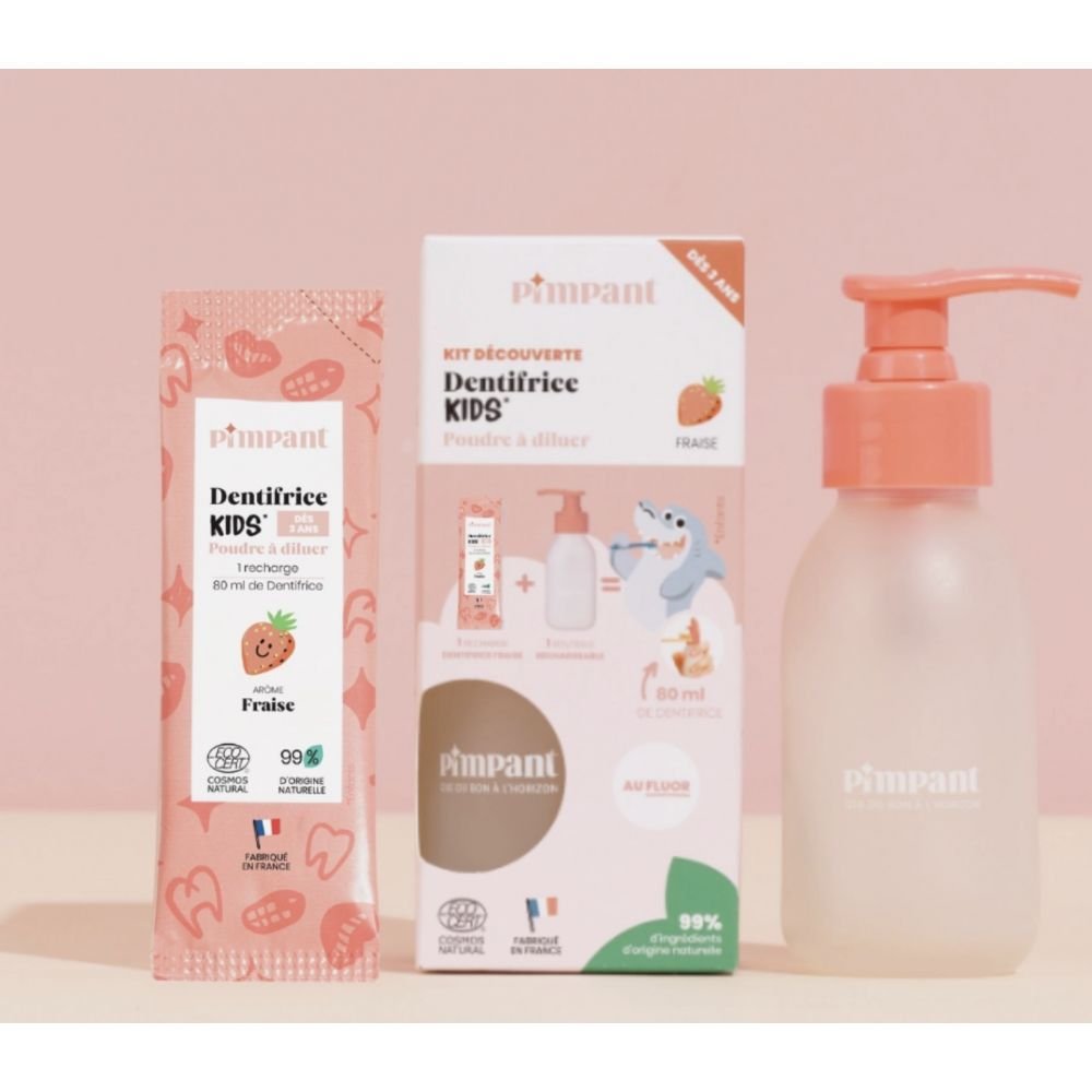 Coffret dentifrice Fraise Kids (1 bouteille + 1 stick)