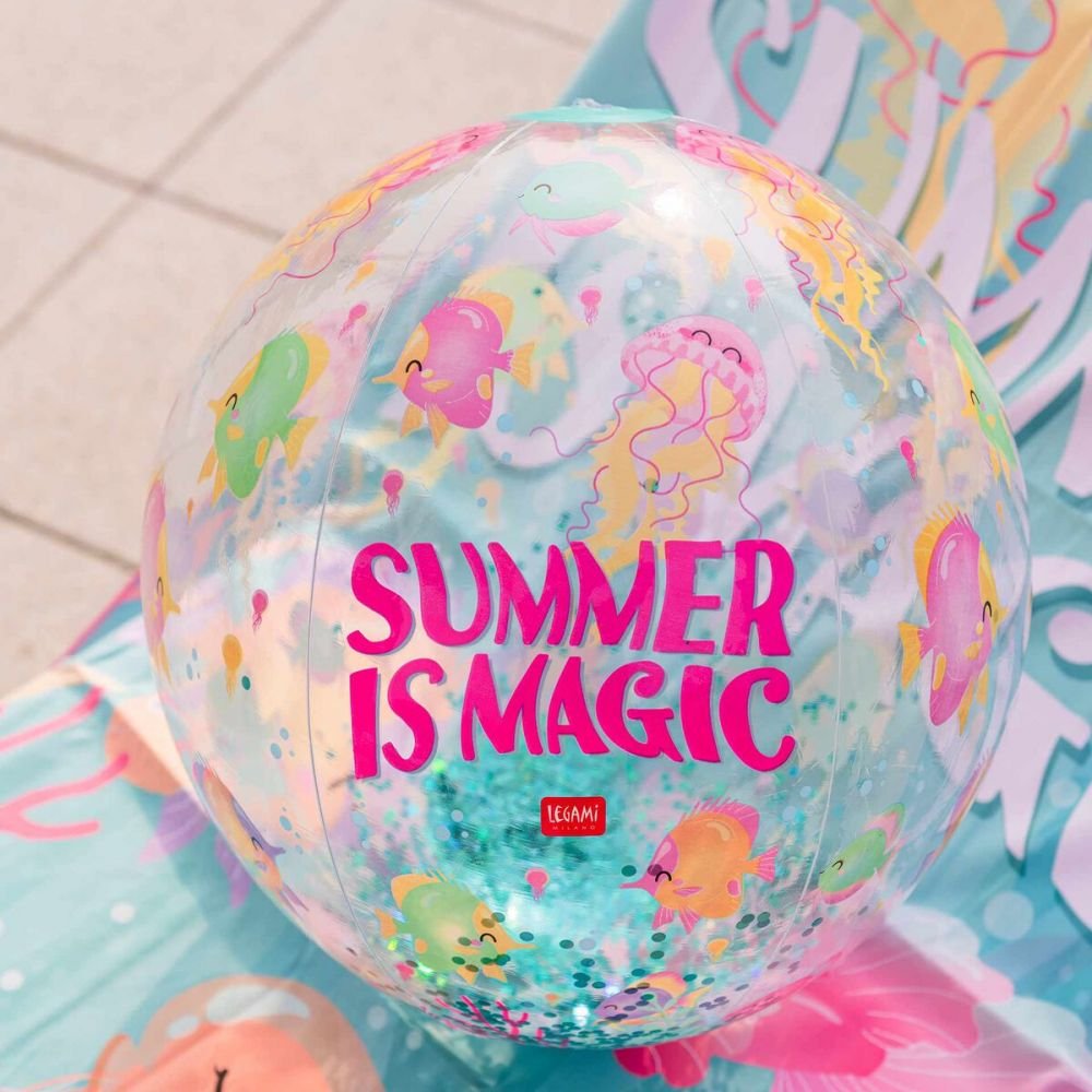 BALLON DE PLAGE GONFLABLE IS MAGIC - GLITTER BEACH BALL – Image 3