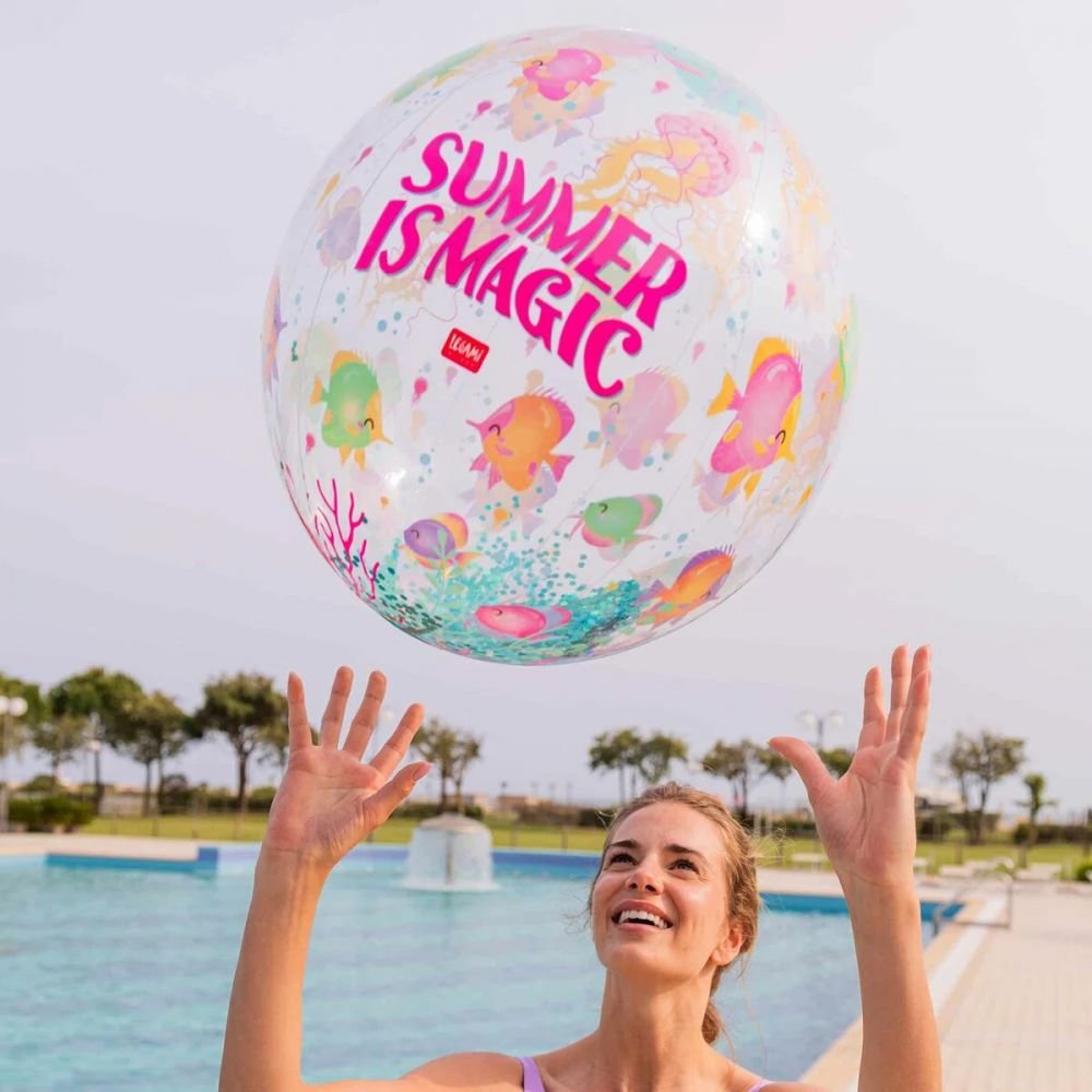 BALLON DE PLAGE GONFLABLE IS MAGIC - GLITTER BEACH BALL – Image 4