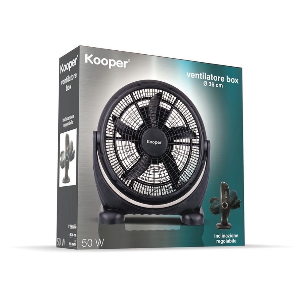 VENTILATEUR ROND 5 PALES 50W NOIR – Image 4