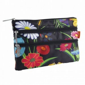 POCHETTE 3 ZIPS - JARDIN FLEURI - ZIP POUCH