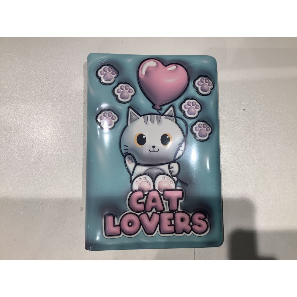 CAHIER 3D CHAT BLANC