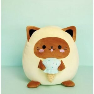 COUSSIN POUR ENFANT CHAT BEIGE GLACE KAWAII