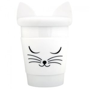 MUG + COUVERCLE CHAT BLANC - TROPHY MUG