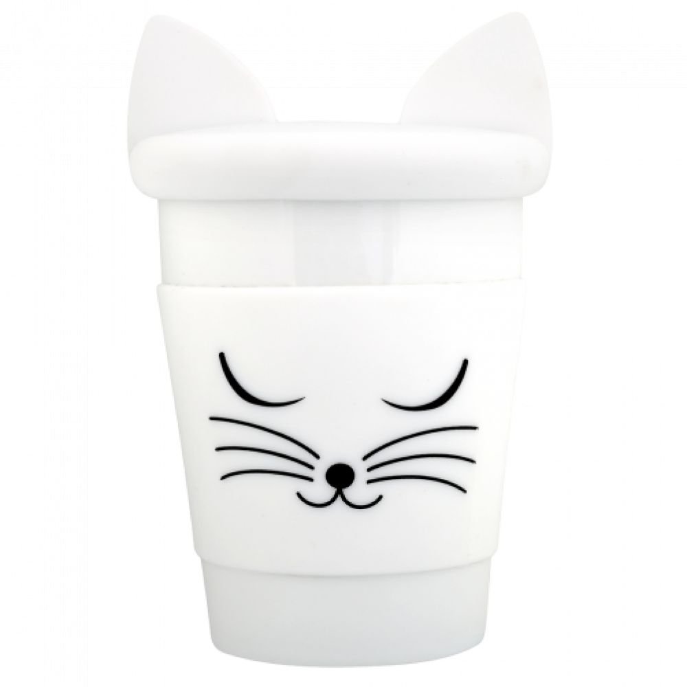MUG + COUVERCLE CHAT BLANC - TROPHY MUG