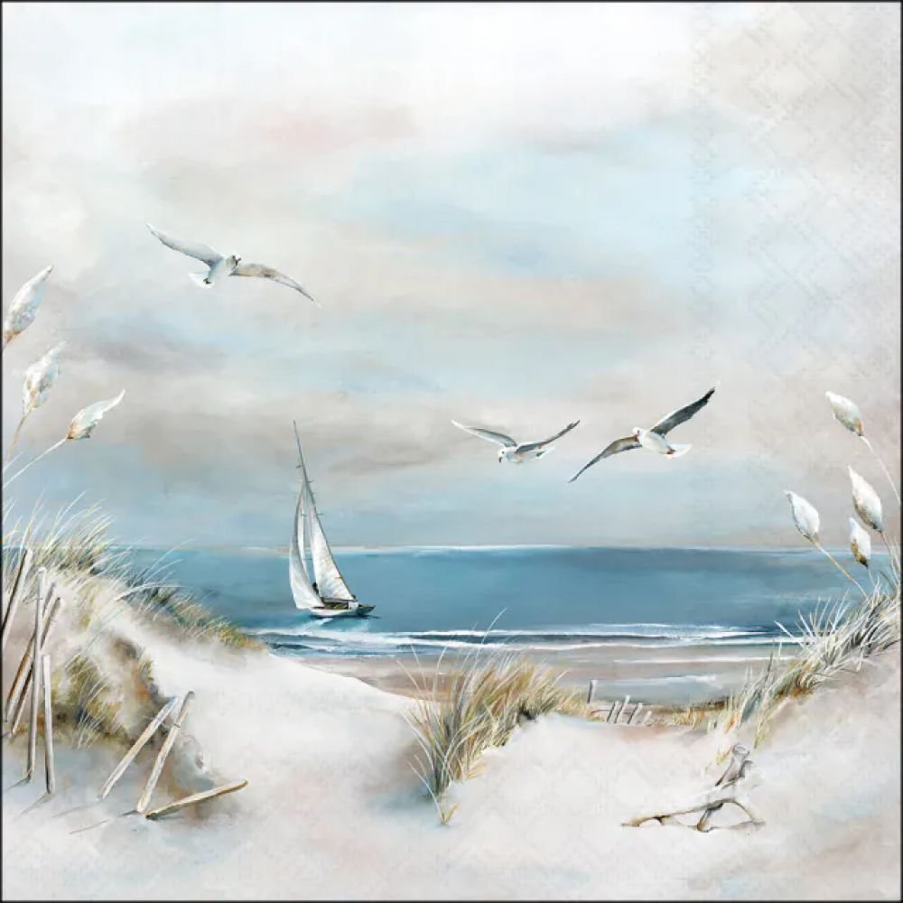 20 SERVIETTES 33X33 - PLAGE DE SABLE