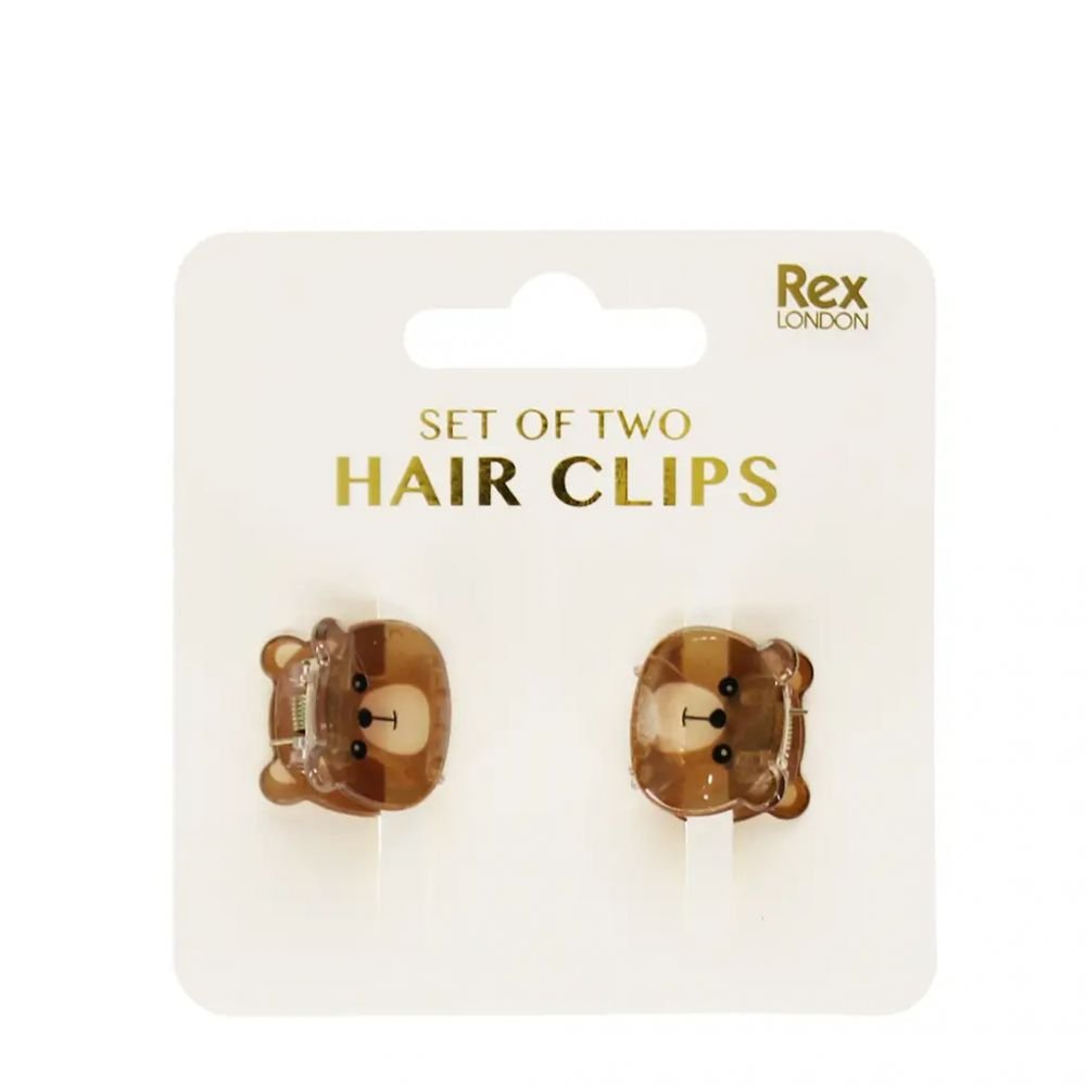 Mini pinces à cheveux (lot de 2) - Ours bruns – Image 2