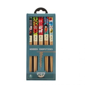 5 paires Baguettes en bois - Héritage japonais