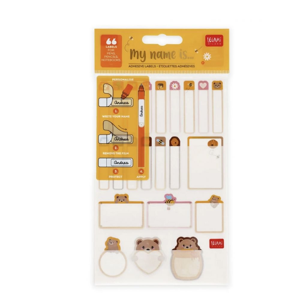 SET DE 66 ETIQUETTES ADHESIVES - TEDDY BEAR