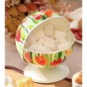 SUGAR POT - BOULE A SUCRE EN METAL - TULIPES