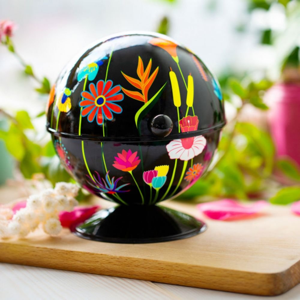 BOULE A SUCRE EN METAL - JARDIN FLEURI - SUGAR POT – Image 2