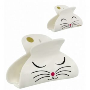 LARGE - PINCE A CHEVEUX - CHAT BLANC - LADYCLIP