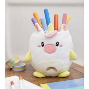 POT A CRAYONS CHAT BLANC KAWAII