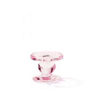 BOUGEOIR SUR PIED ROSE EN VERRE PM