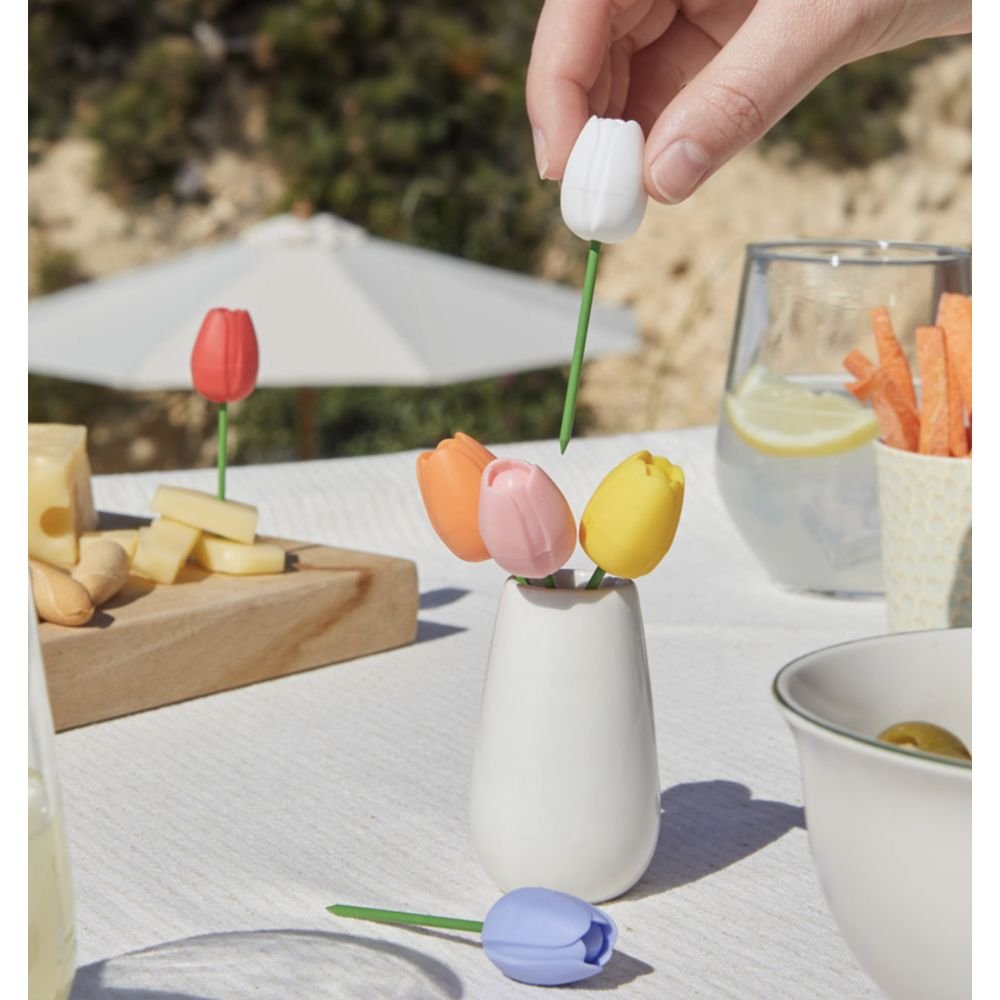 6 PICS APÉRITIF TULIPE EN INOX
